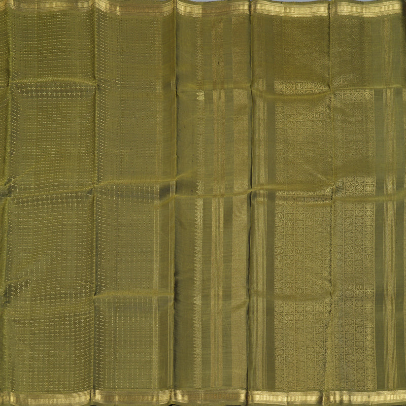 Hayagrivas Handloom Mehandi Green Kanjivaram Silk Saree KBE473F1-1