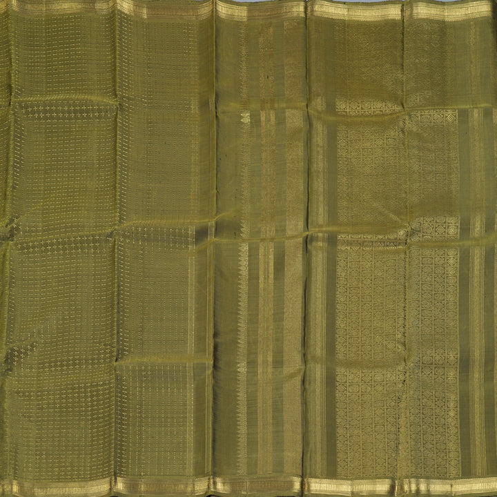 Hayagrivas Handloom Mehandi Green Kanjivaram Silk Saree KBE473F1-1