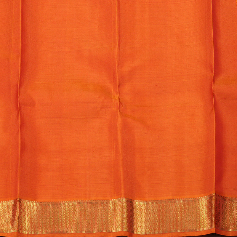 Hayagrivas Handloom Pure Kanjivaram Silk Saree in Celestial Orangish Pink KBE473F2-1