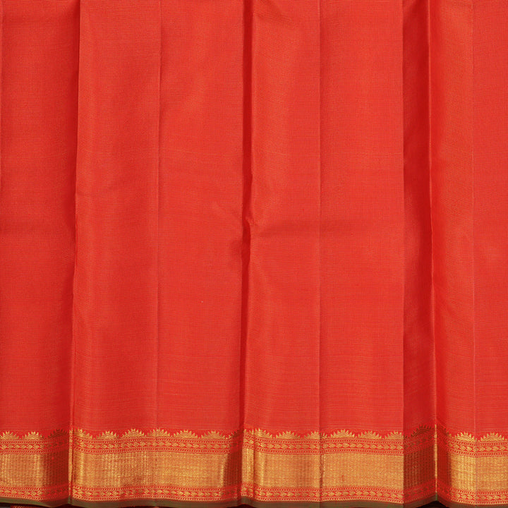 Hayagrivas Handloom Kanjivaram silk saree in vibrant Red Vairaoosi KBE474F2-1