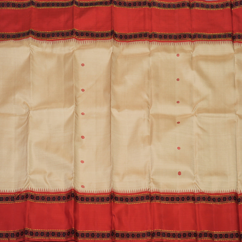 Hayagrivas Handloom Pure Kanjivaram Silk Saree in Stunning Sandal KBE475F1-1