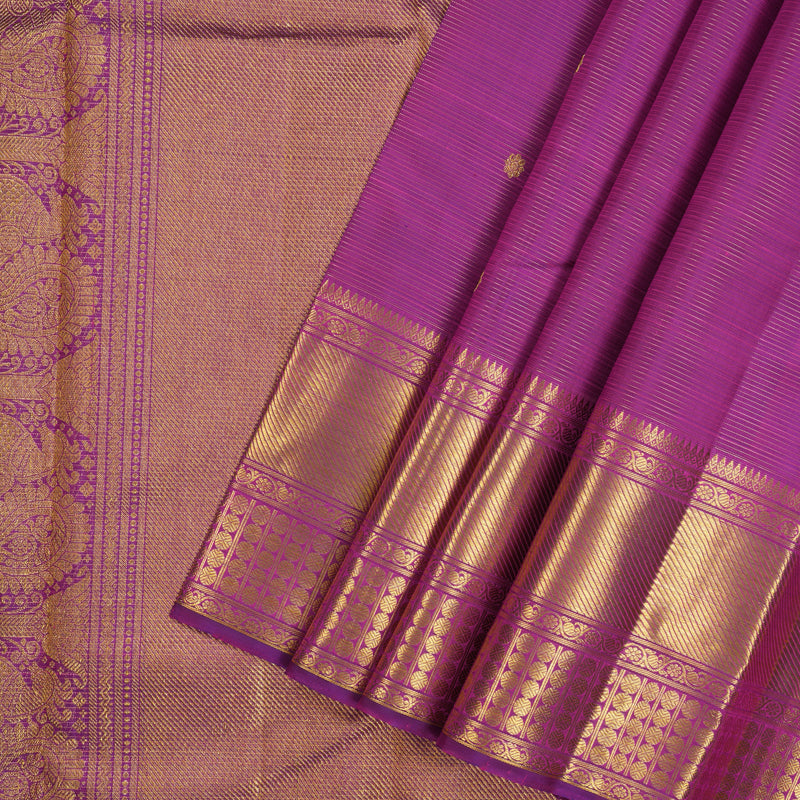 Hayagrivas Handloom Purple Kanjivaram Silk Saree KBE477F1-1