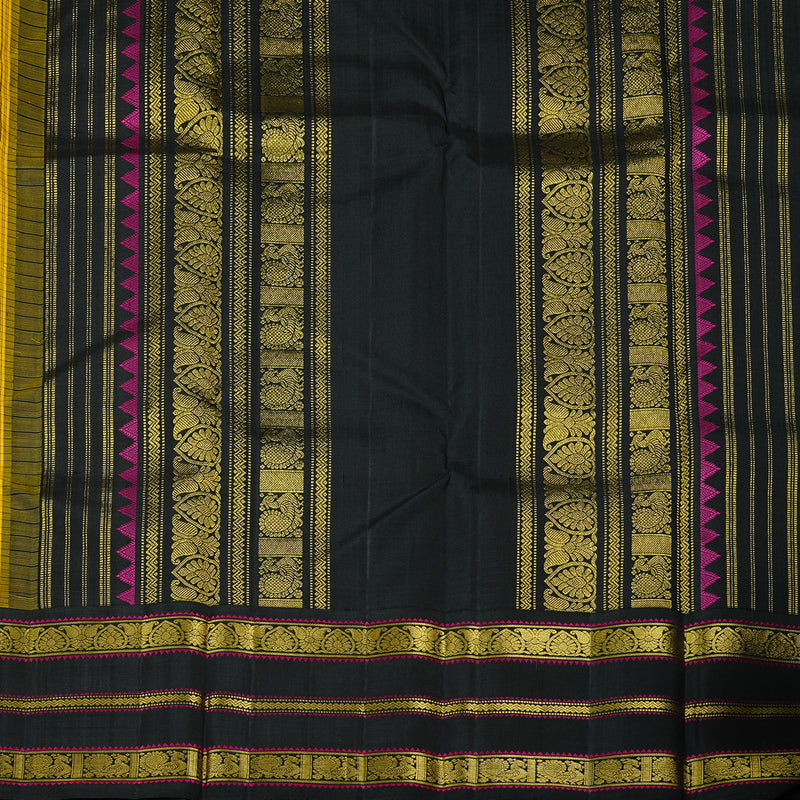 Hayagrivas Handloom Kanjivaram Silk Saree in Eye-catching Yellow KBE47D4-1