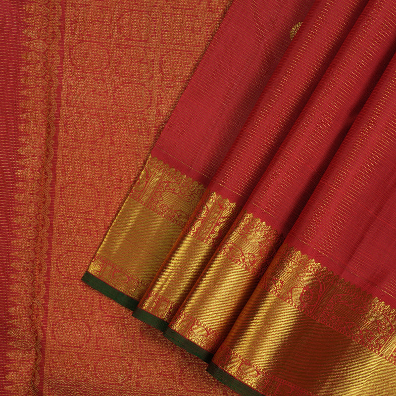 Hayagrivas Handloom Red Ten Yards Silk Madisar KBE47D7-1