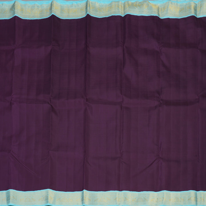 Hayagrivas Handloom Pure Kanjivaram Silk Saree in Alluring Dark Purple KBE485F5-2