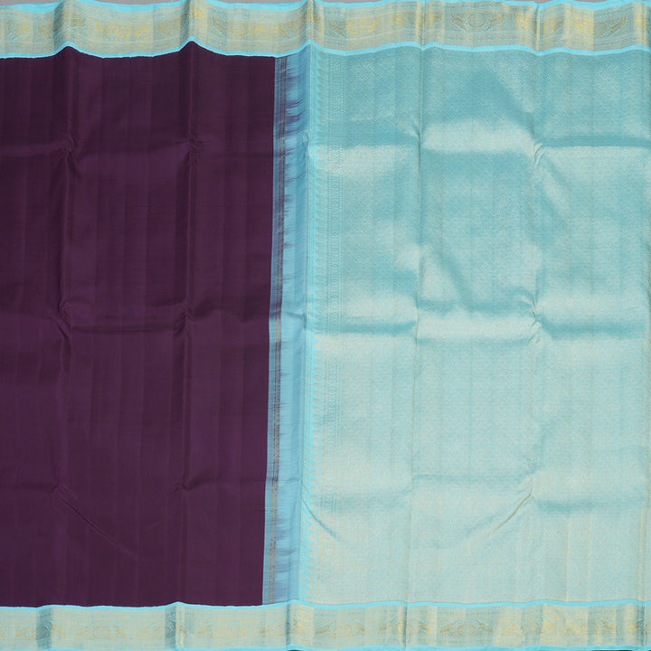 Hayagrivas Handloom Pure Kanjivaram Silk Saree in Alluring Dark Purple KBE485F5-2