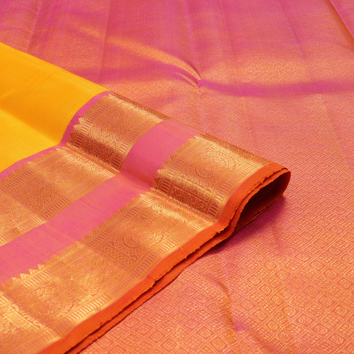 Hayagrivas Handloom Kanjivaram Silk Saree in Yellow With Retta Pettu KBE486F1-2