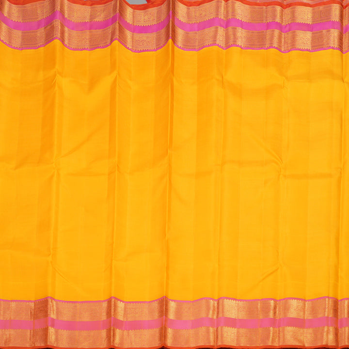 Hayagrivas Handloom Kanjivaram Silk Saree in Yellow With Retta Pettu KBE486F1-2
