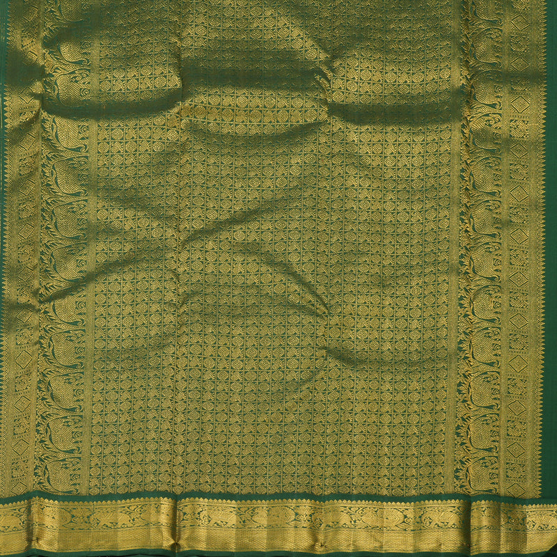 Hayagrivas Handloom Kanjivaram Silk Saree With Sky Blue And Green KBE486F2-2