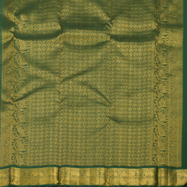 Hayagrivas Handloom Kanjivaram Silk Saree With Sky Blue And Green KBE486F2-2