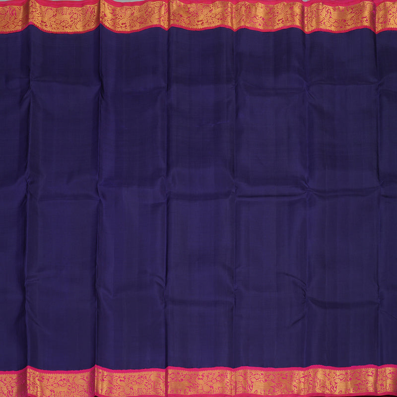 Hayagrivas Handloom Pure Kanjivaram Silk Saree in Glamorous Dark Blue KBE486F2-3