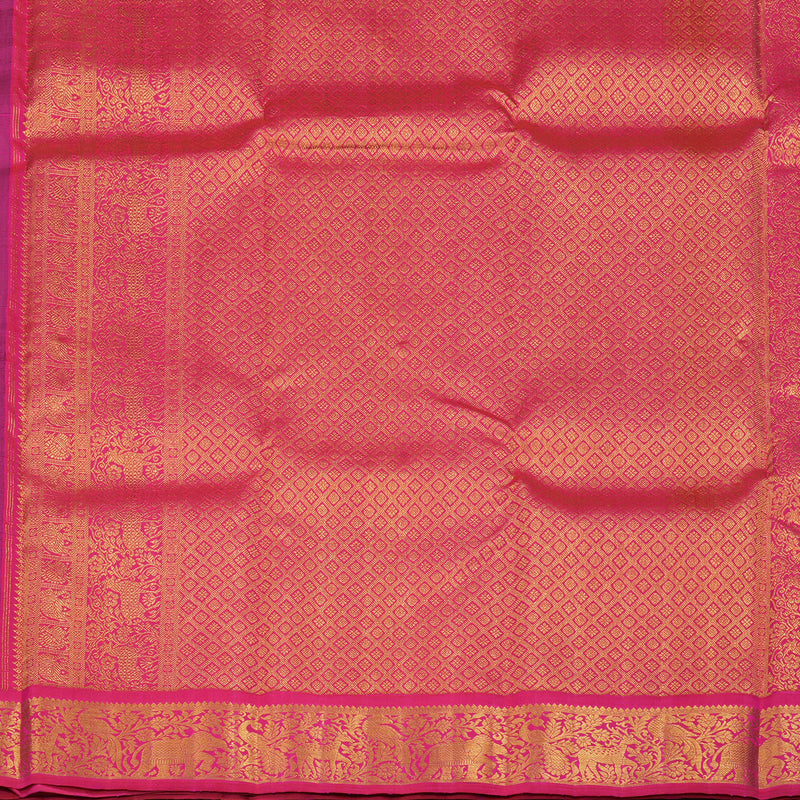 Hayagrivas Handloom Pure Kanjivaram Silk Saree in Glamorous Dark Blue KBE486F2-3