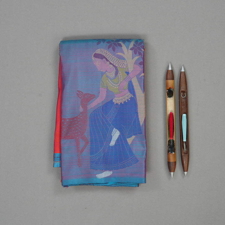 Hayagrivas Handloom Reddish-Pink Kanjivaram Silk Saree KBE488F3-9