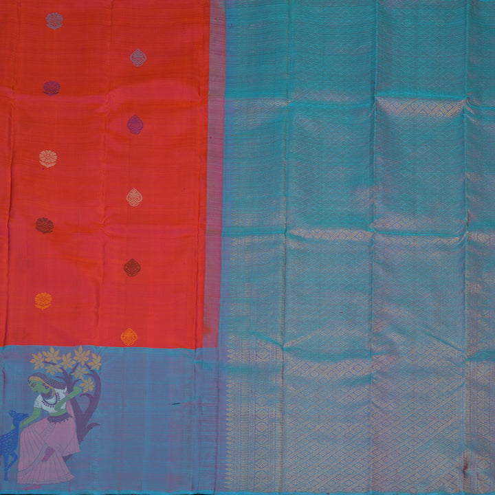 Hayagrivas Handloom Reddish-Pink Kanjivaram Silk Saree KBE488F3-9