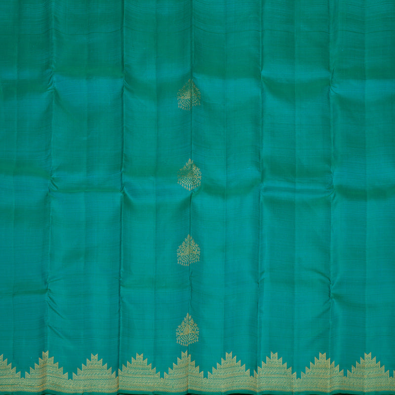 Hayagrivas Handloom Pure Kanjivaram Silk Saree in Attractive Sea Blue KBE488F6-1