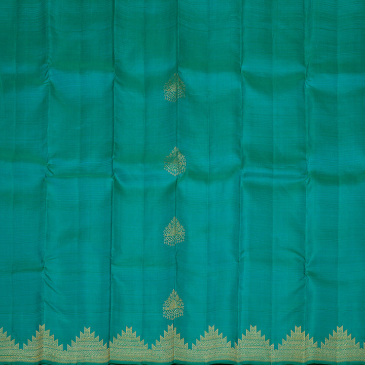 Hayagrivas Handloom Pure Kanjivaram Silk Saree in Attractive Sea Blue KBE488F6-1