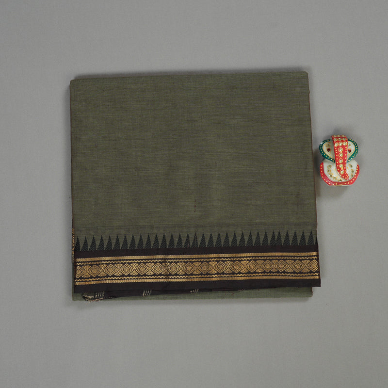 Hayagrivas Handloom Pure Cotton Saree in Elegant Ash Grey KBE48D1-11