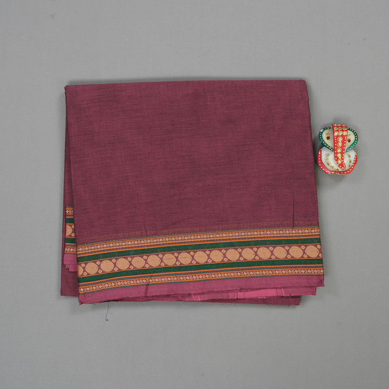 Hayagrivas Handloom Pure Cotton Saree in attractive Plum purple KBE48D1-15