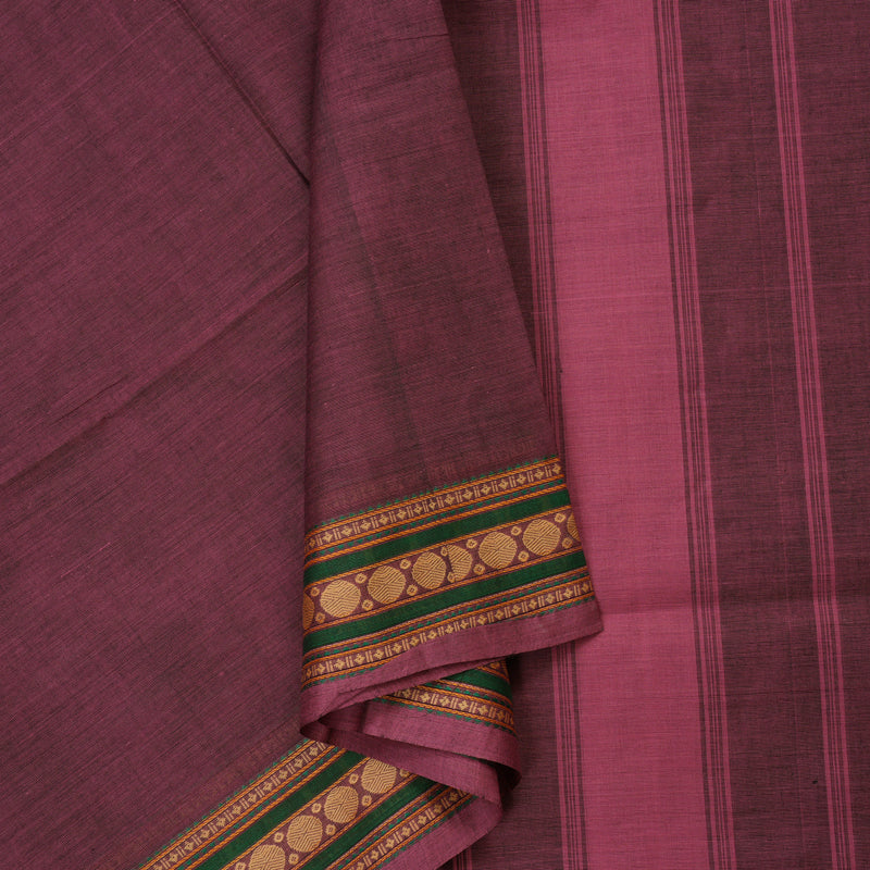 Hayagrivas Handloom Pure Cotton Saree in attractive Plum purple KBE48D1-15