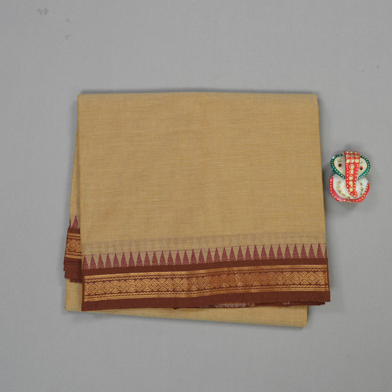Hayagrivas Handloom Pure Cotton Saree in soothing sandal KBE48D1-20