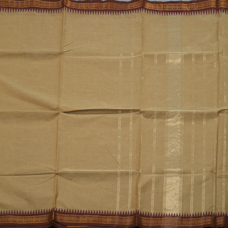 Hayagrivas Handloom Pure Cotton Saree in soothing sandal KBE48D1-20