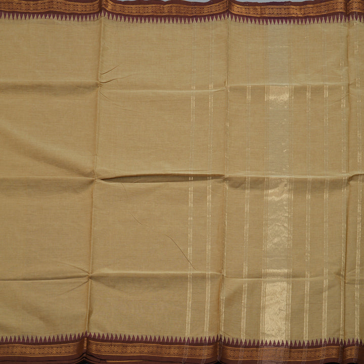 Hayagrivas Handloom Pure Cotton Saree in soothing sandal KBE48D1-20