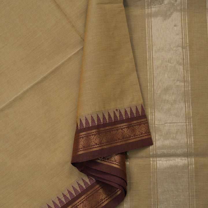 Hayagrivas Handloom Pure Cotton Saree in soothing sandal KBE48D1-20