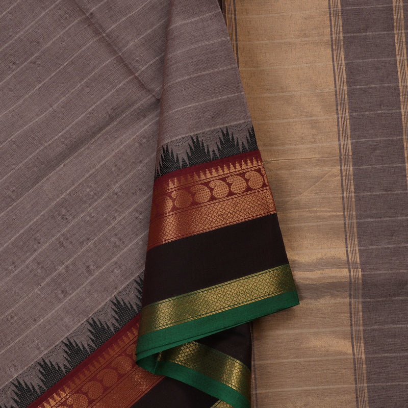 Hayagrivas Handloom Pure Cotton Saree in Rosewood pink with maroon border KBE48D1-24