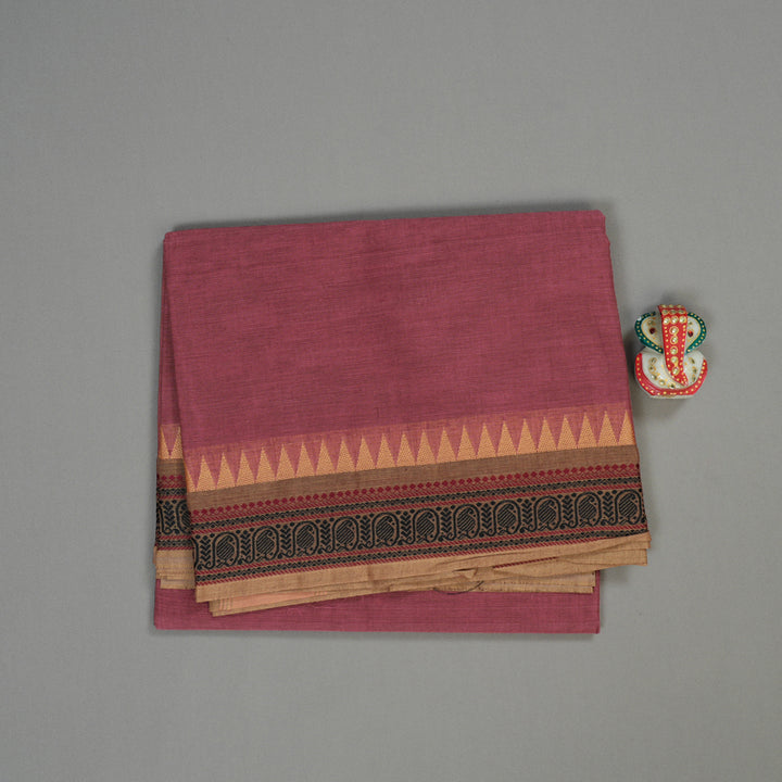 Hayagrivas Handloom Pure Cotton Saree in Soft-hued Rosewood Pink KBE48D1-28