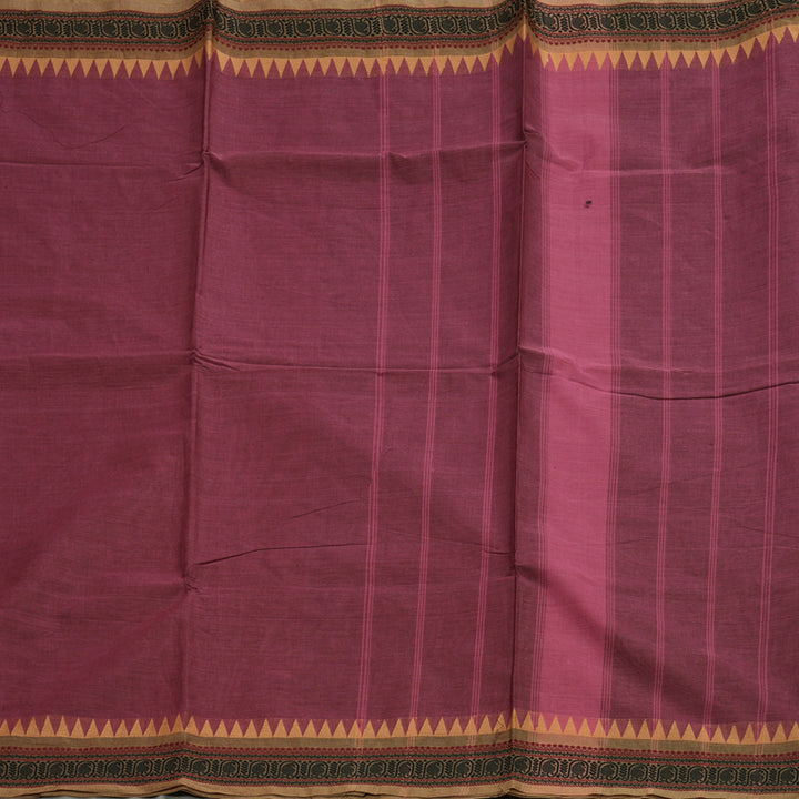 Hayagrivas Handloom Pure Cotton Saree in Soft-hued Rosewood Pink KBE48D1-28