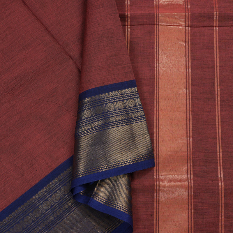 Hayagrivas Handloom Pure Cotton Saree in Radiant Rosewood Pink KBE48D1-38