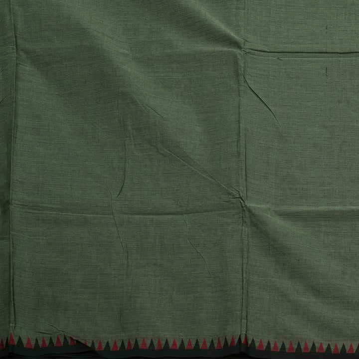Hayagrivas Gray Green Handloom Pure Cotton Saree with Black Border KBE48D1-44