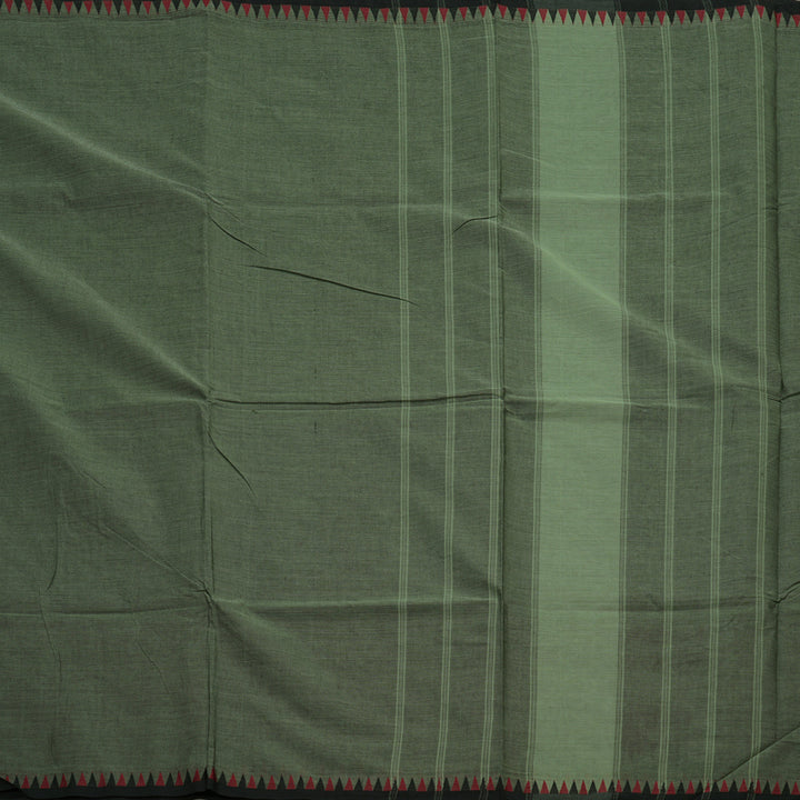 Hayagrivas Gray Green Handloom Pure Cotton Saree with Black Border KBE48D1-44