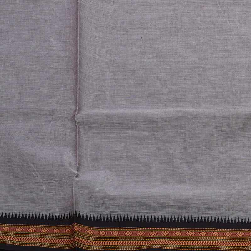 Hayagrivas Handloom Pure Cotton Saree in grey with black KBE48D1-46