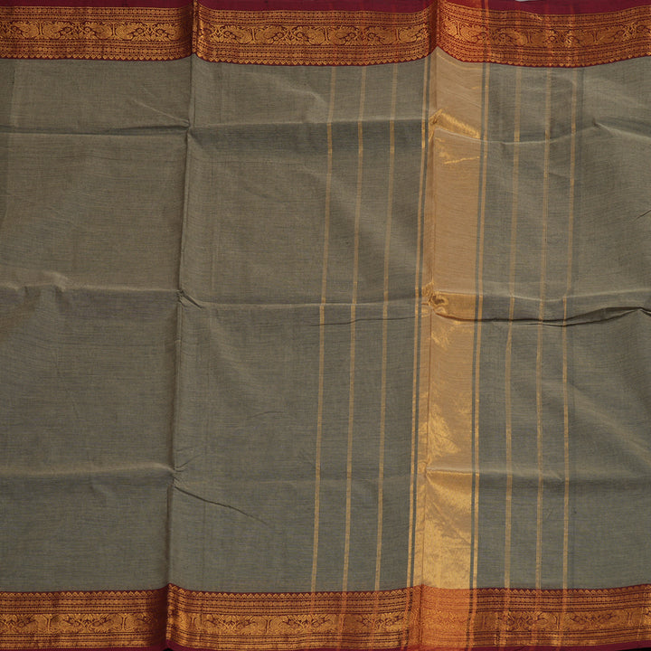 Hayagrivas Handloom Pure Cotton Saree in Serene Ash Grey KBE48D1-47