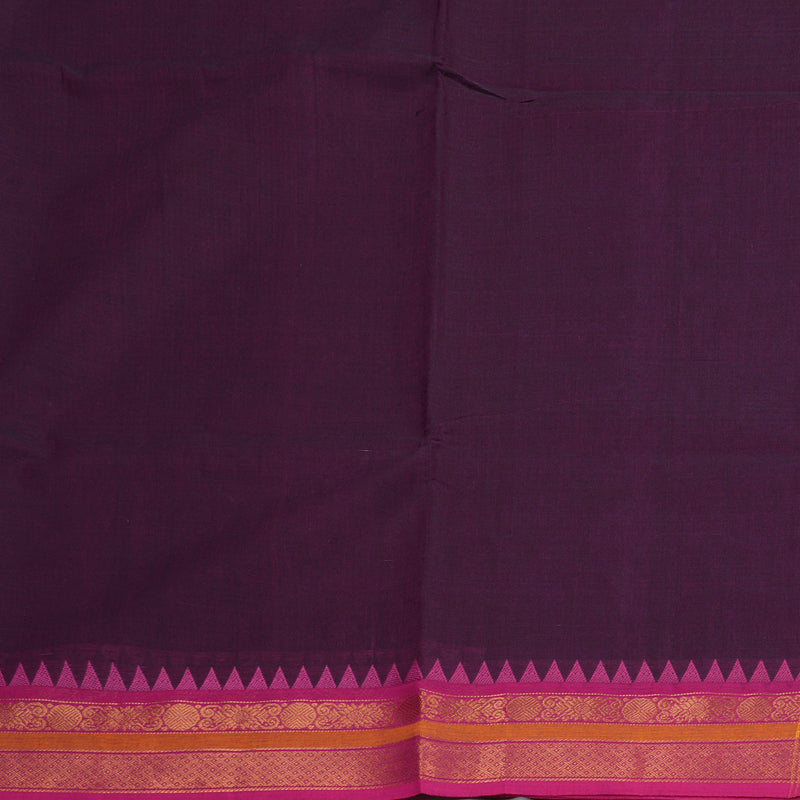 Hayagrivas Handloom Pure Cotton Saree in Enchanting Dark Purple KBE48D1-53