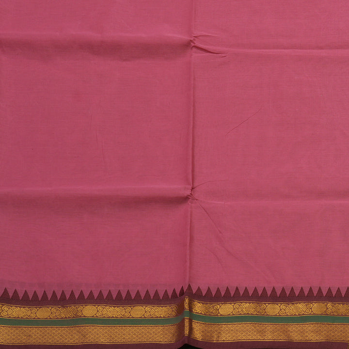 Hayagrivas Handloom Pure Cotton Saree in pink with wine maroon border KBE48D1-60