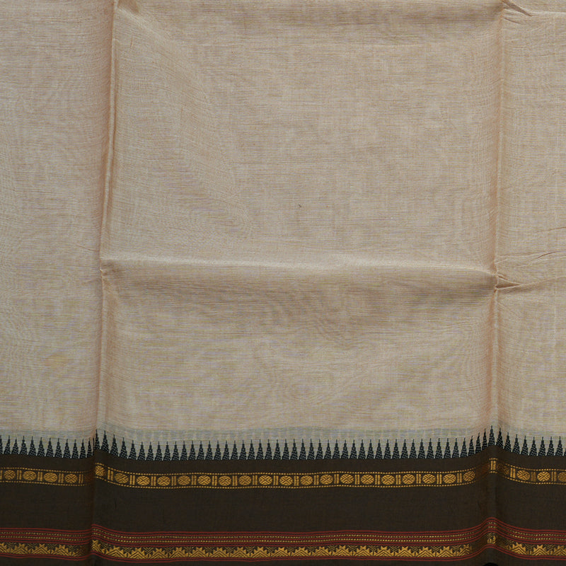 Hayagrivas Handloom Pure Cotton Saree in sandal and mehandi green  KBE48D1-7