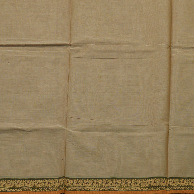 Hayagrivas Sandal Handloom Pure Cotton Saree with Mehandi Green Border KBE48D3-24