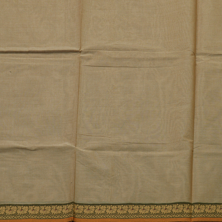 Hayagrivas Sandal Handloom Pure Cotton Saree with Mehandi Green Border KBE48D3-24