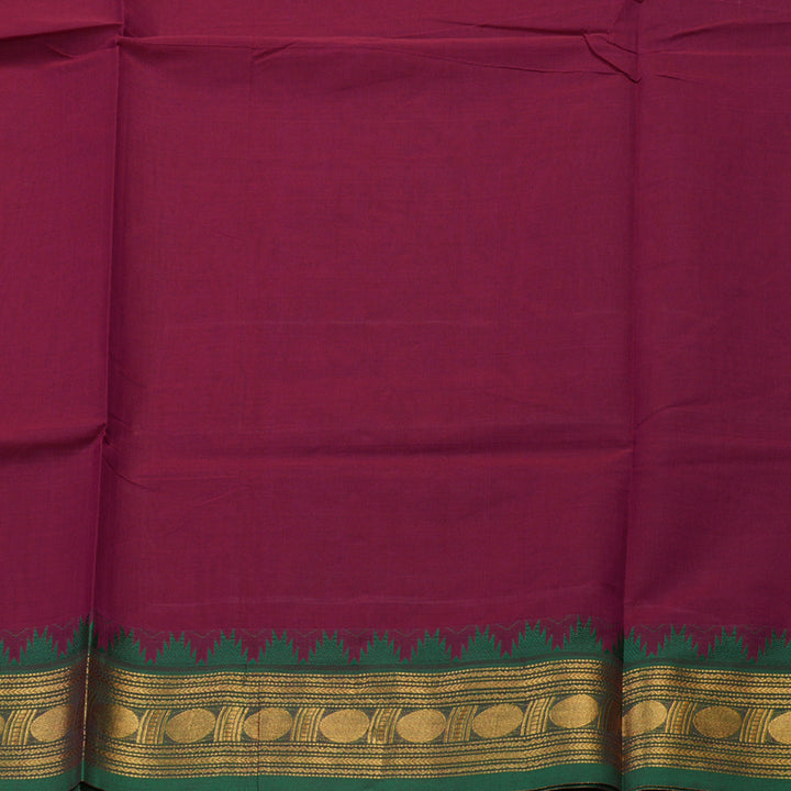 Hayagrivas Handloom Pure Cotton Saree in attractive purple with green KBE48D3-25
