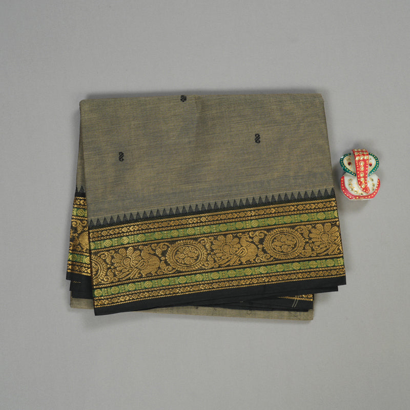 Hayagrivas Handloom Pure Cotton Saree in Tranquil Ash Grey KBE48D3-28