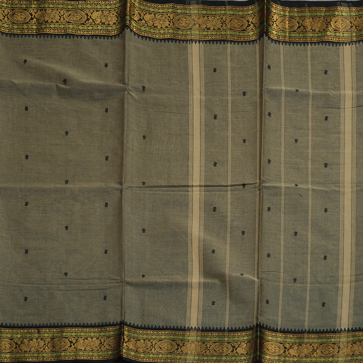 Hayagrivas Handloom Pure Cotton Saree in Tranquil Ash Grey KBE48D3-28