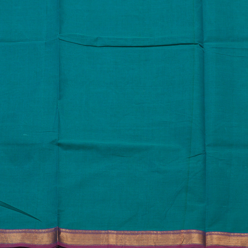 Hayagrivas Sky Blue Handloom Pure Cotton Saree with Purple Border KBE48D3-29