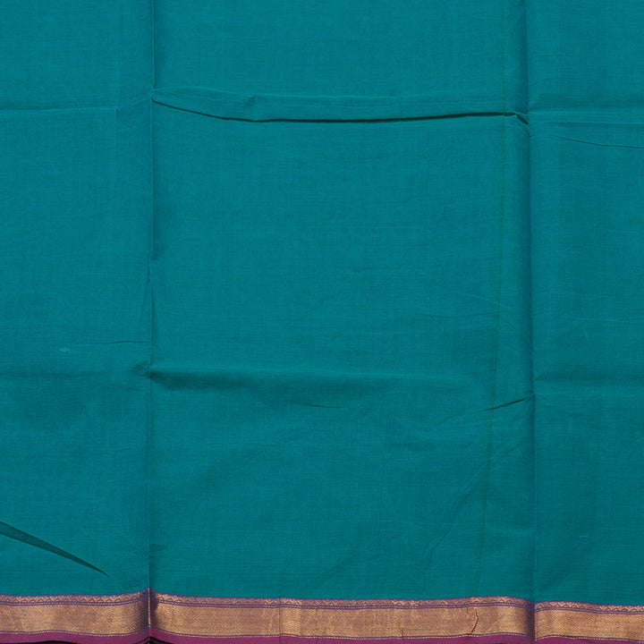 Hayagrivas Sky Blue Handloom Pure Cotton Saree with Purple Border KBE48D3-29