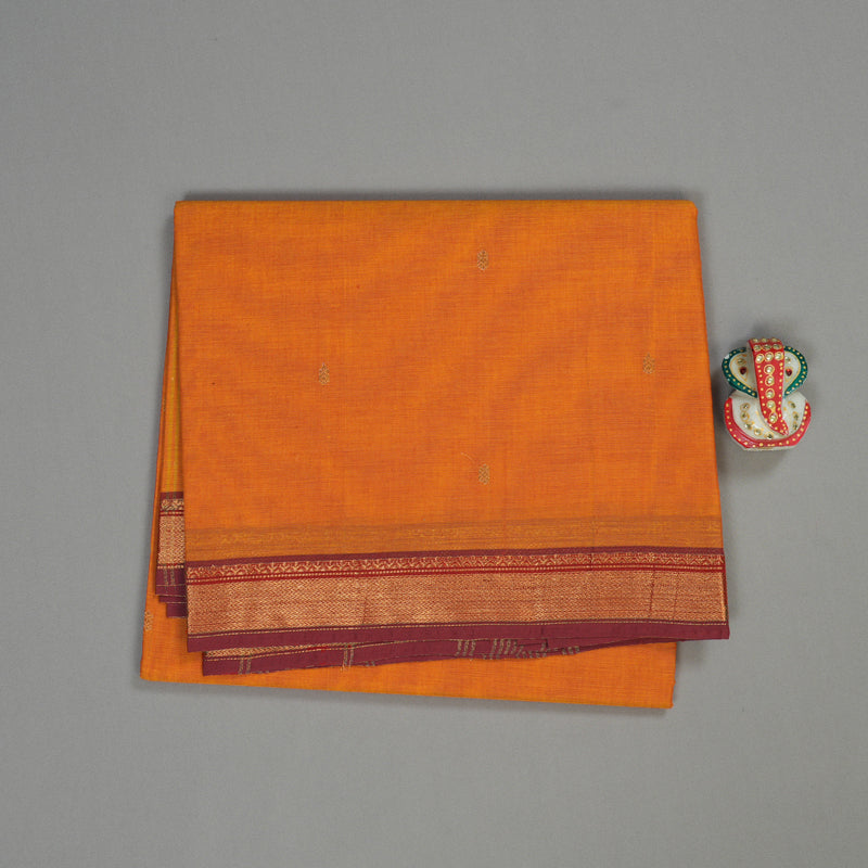 Hayagrivas Handloom Pure Cotton Saree in Lustrous Honey Mustard KBE48D3-46