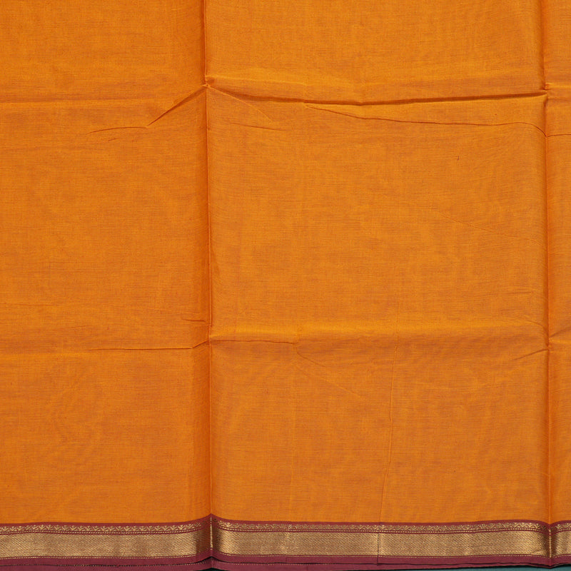 Hayagrivas Handloom Pure Cotton Saree in Lustrous Honey Mustard KBE48D3-46