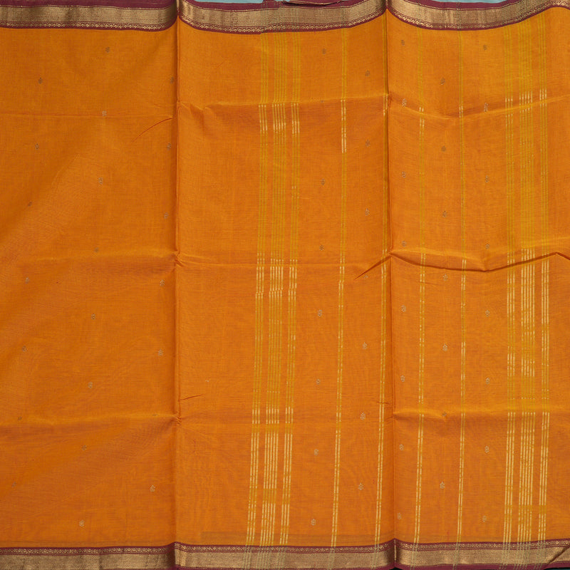 Hayagrivas Handloom Pure Cotton Saree in Lustrous Honey Mustard KBE48D3-46