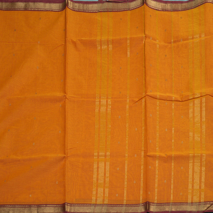 Hayagrivas Handloom Pure Cotton Saree in Lustrous Honey Mustard KBE48D3-46
