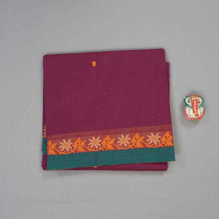Hayagrivas Handloom Pure cotton saree in attractive Wine purple KBE48D3-62